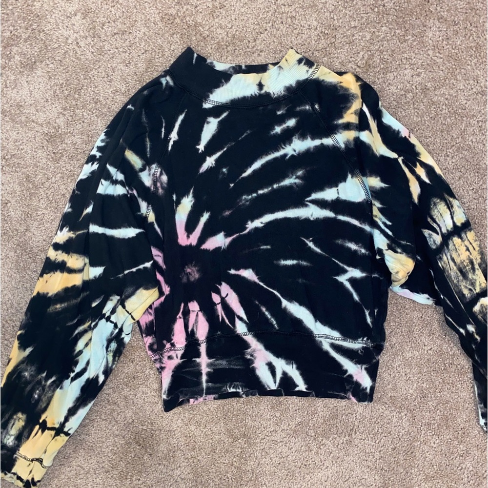 Quiet Storm Mock Neck Tie-Dye Sweatshirt